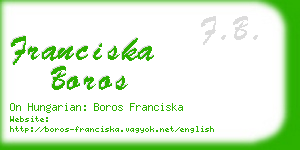 franciska boros business card